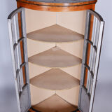 Biedermeier Cherry-Tree Corner Display Cabinet, Original, Czechia, 1840s