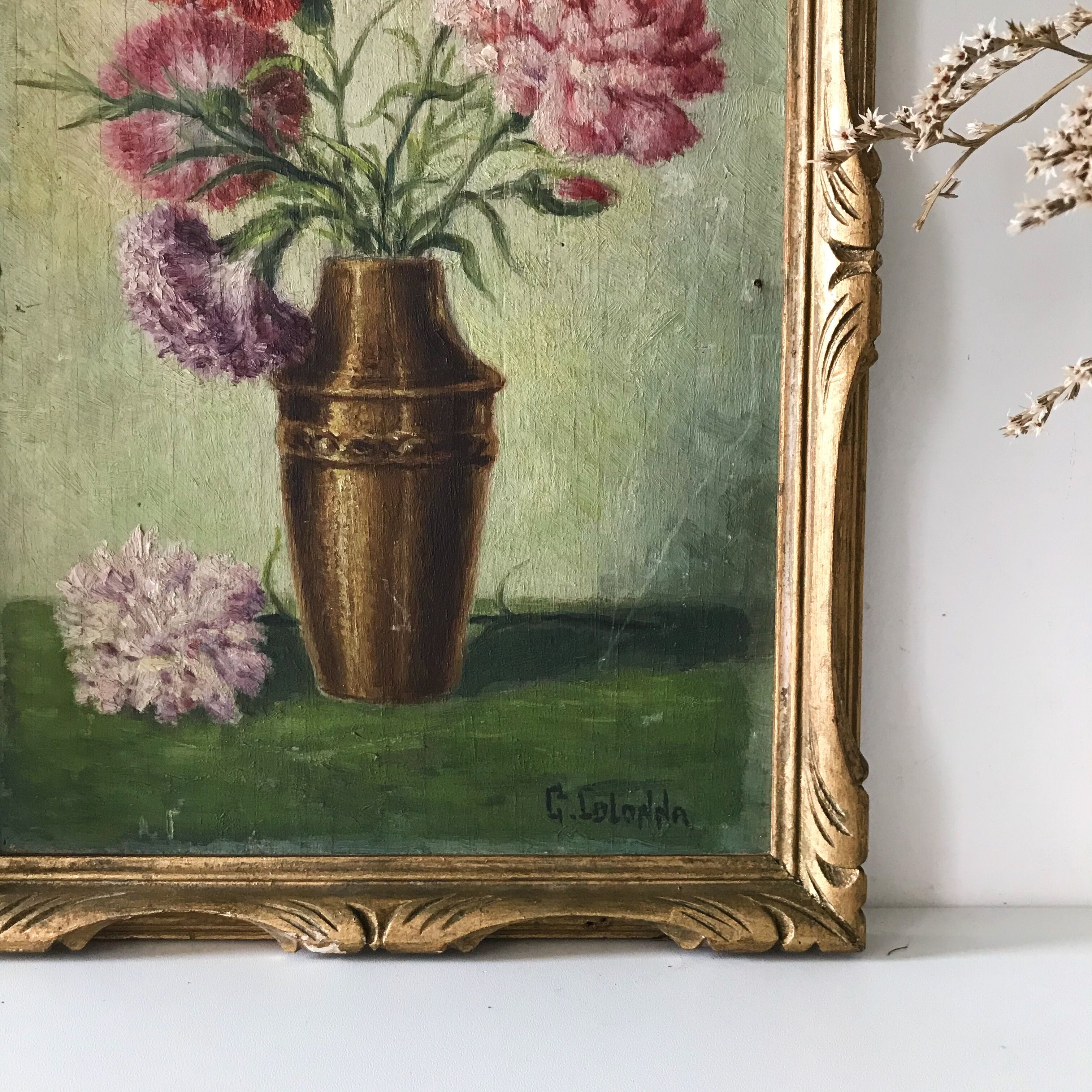 Oil painting bouquet of flowers