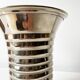 Vintage modernist striped polished aluminium vase