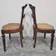 Set of 6 antique dining chairs in solid walnut, cane seats, 19th century.