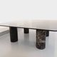 Vintage Italian square marble and glass coffee table from the 70s