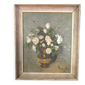 Peinture fleuri sur isorel