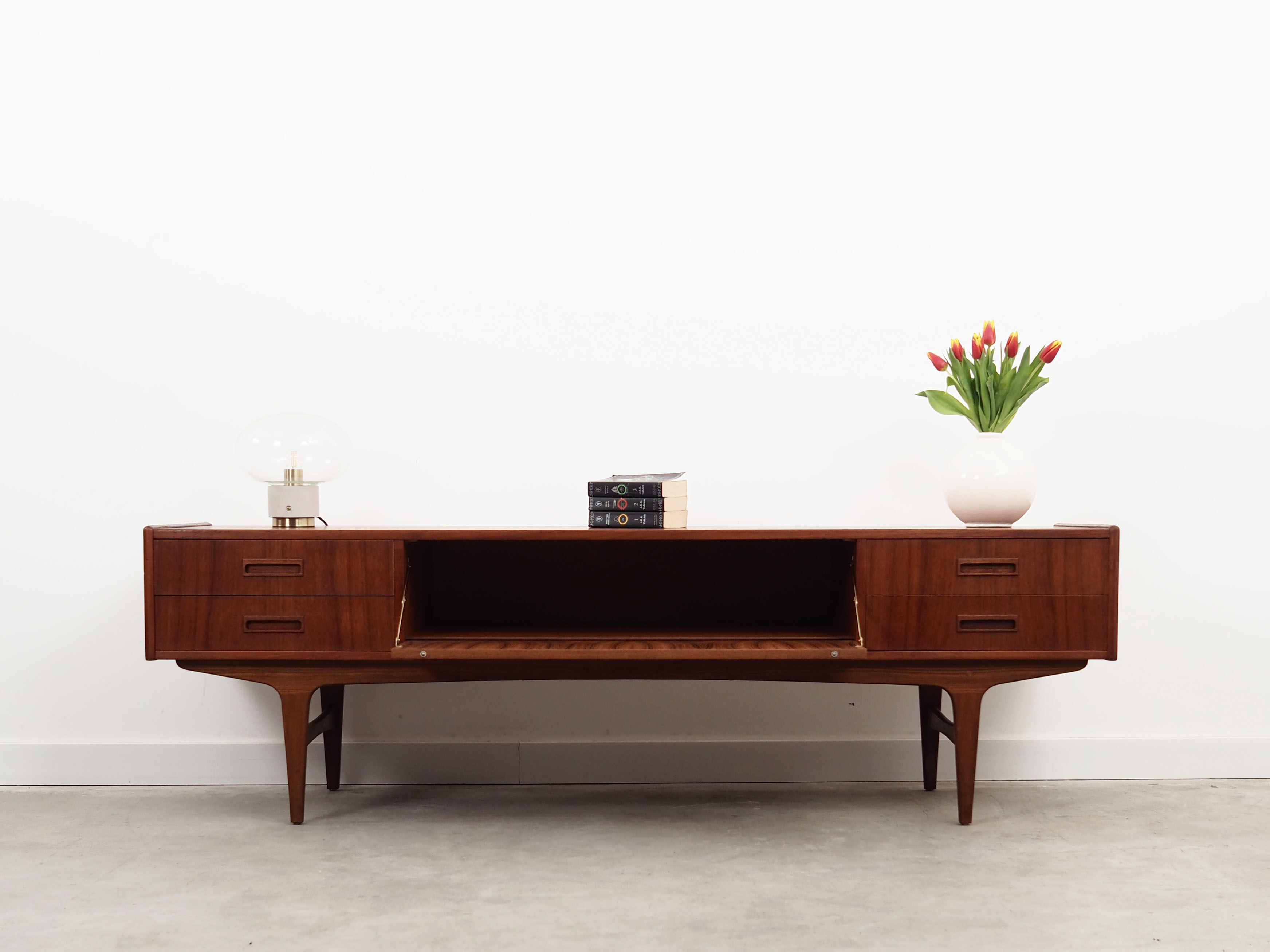 Teak lowboard, Danish design, 1960s, manufactured by Westergaards