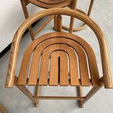 Set of 4 Allmimö stools in solid oak