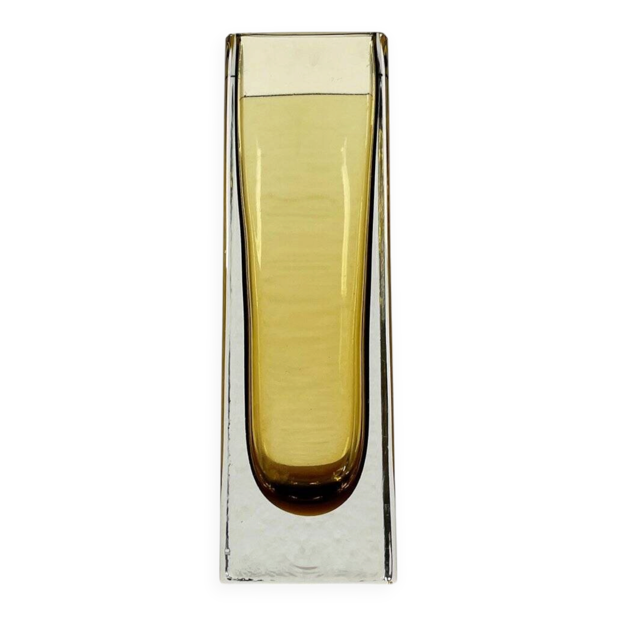 Minimalist Sommerso glass vase model Kf 296 from the mid-century by Kaj Franck for Nuutajärvi Notsjö, Finland, 1965.