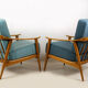 Mid-Century Scandinavian Blue & Turquoise Armchairs, 1960s, Set of 2