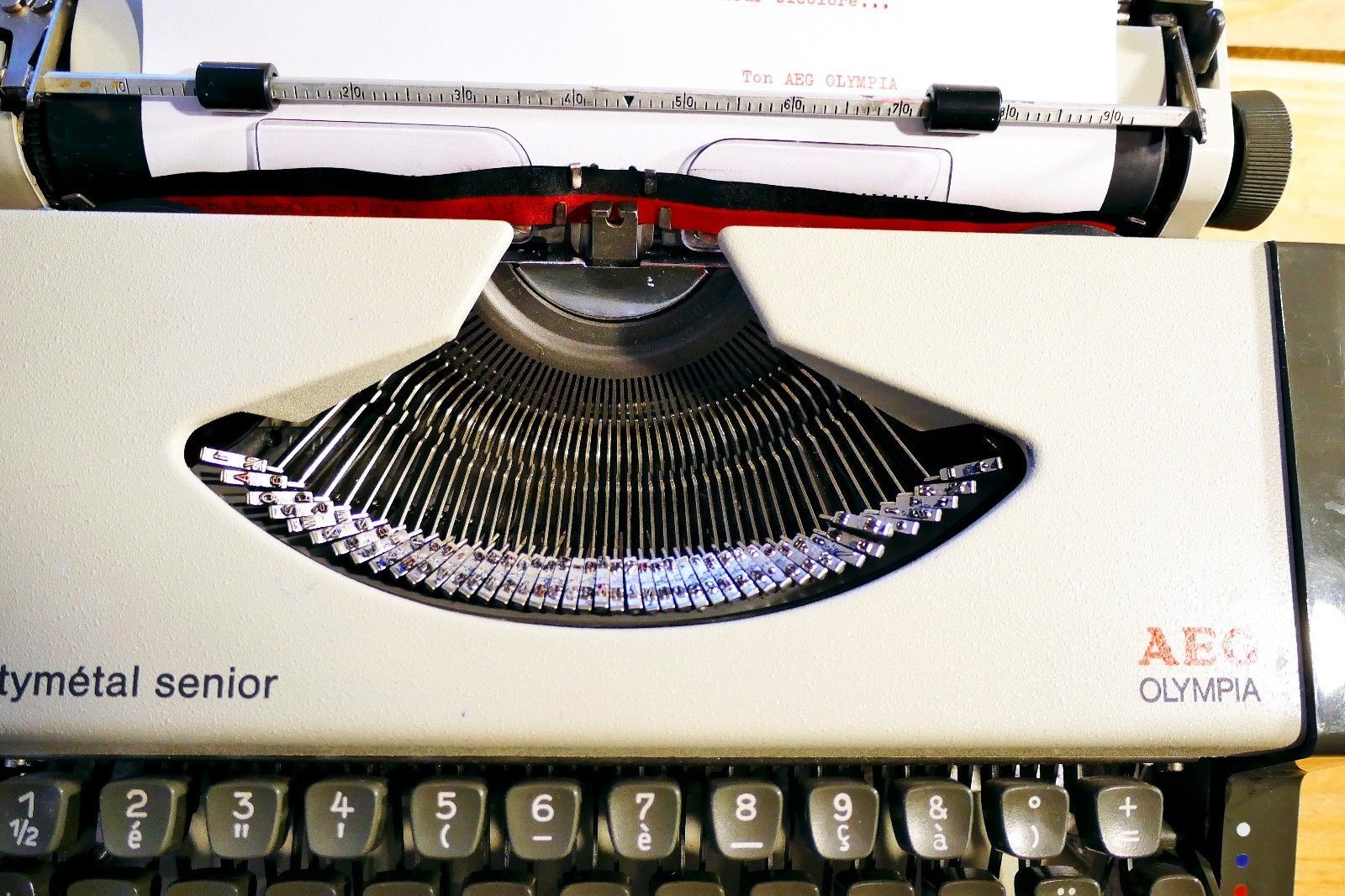Grey vintage Aeg Olympia typewriter