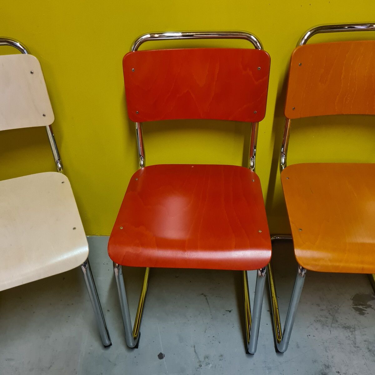 4 Dutch Design Chairs by Gispen Model 101.