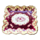 Antique Longwy enamel dish, "Plaisance" model, red and gold