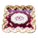 Antique Longwy enamel dish, "Plaisance" model, red and gold