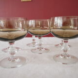 Set of 6 smoked glass cups