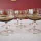 Ensemble de 6 coupes en verre fumé