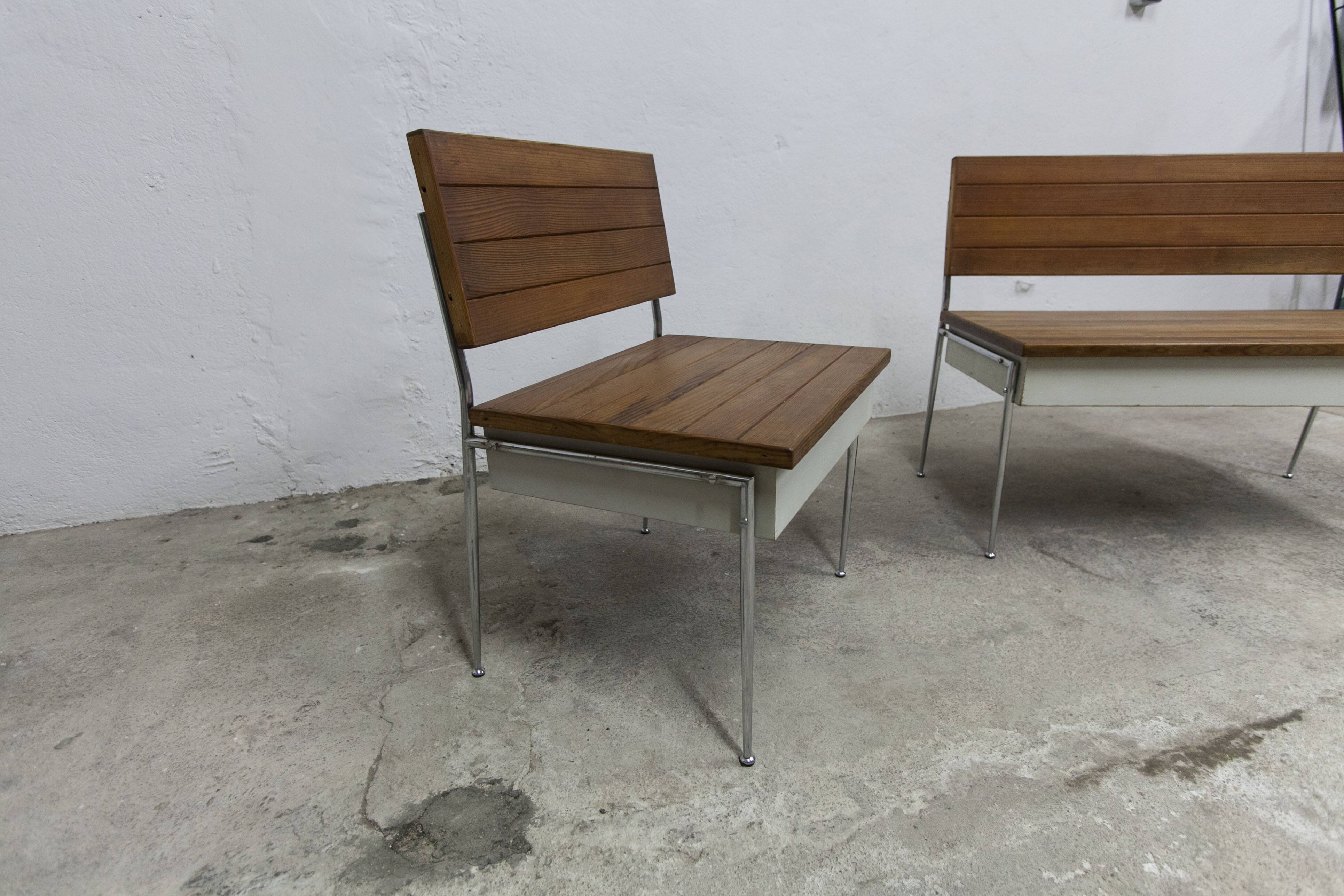 1970 wooden kitchen corner bench set