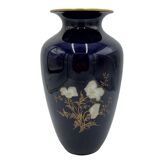 Porcelain cobalt vase, hutschenreuther hohenberg, germany, 1960s