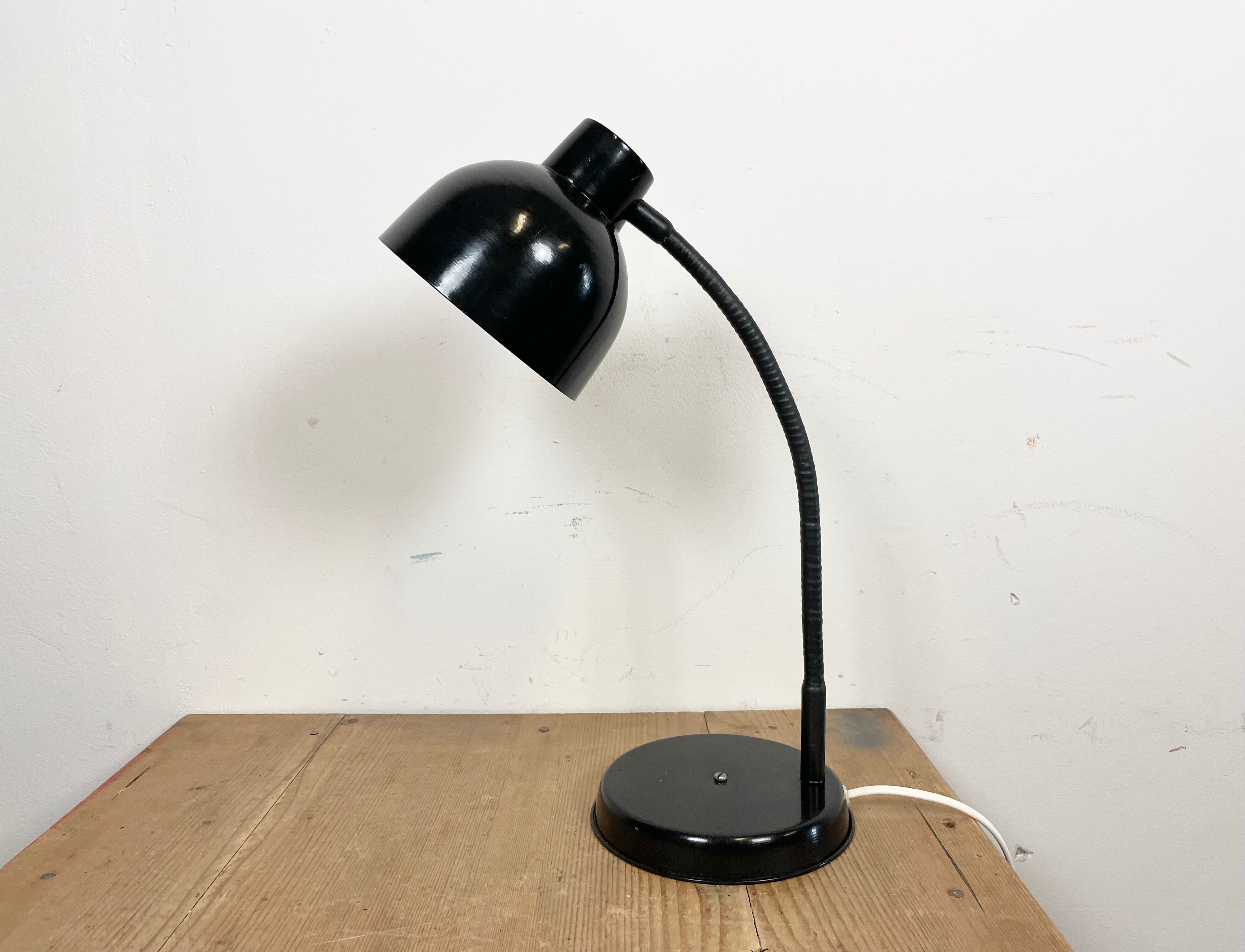 Black Industrial Gooseneck Table Lamp, 1960s