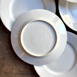 6 monogrammed Paris porcelain dinner plates