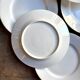 6 monogrammed Paris porcelain dinner plates