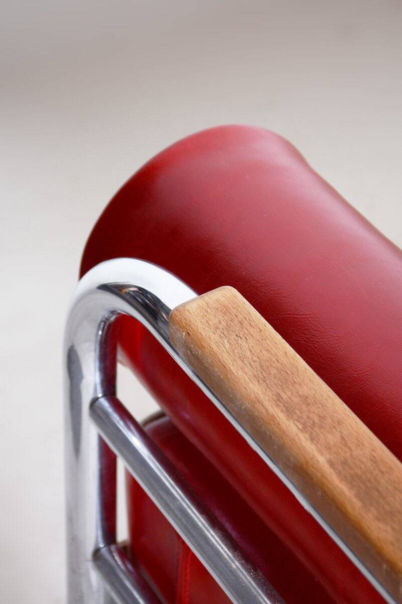 Bauhaus Sofa in Beech & Leather attributed to Thonet, 1930s