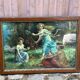 Lithographic tableau of a bucolic scene from the 20th century.