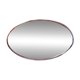 Oval Art Deco mirror with vintage chrome frame from the 1970s.