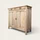 Antique patinated Parisian buffet with shell handles.