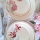 Mismatched antique flat plates in earthenware.