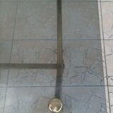 Vintage serving tray in brass and smoked glass 1960