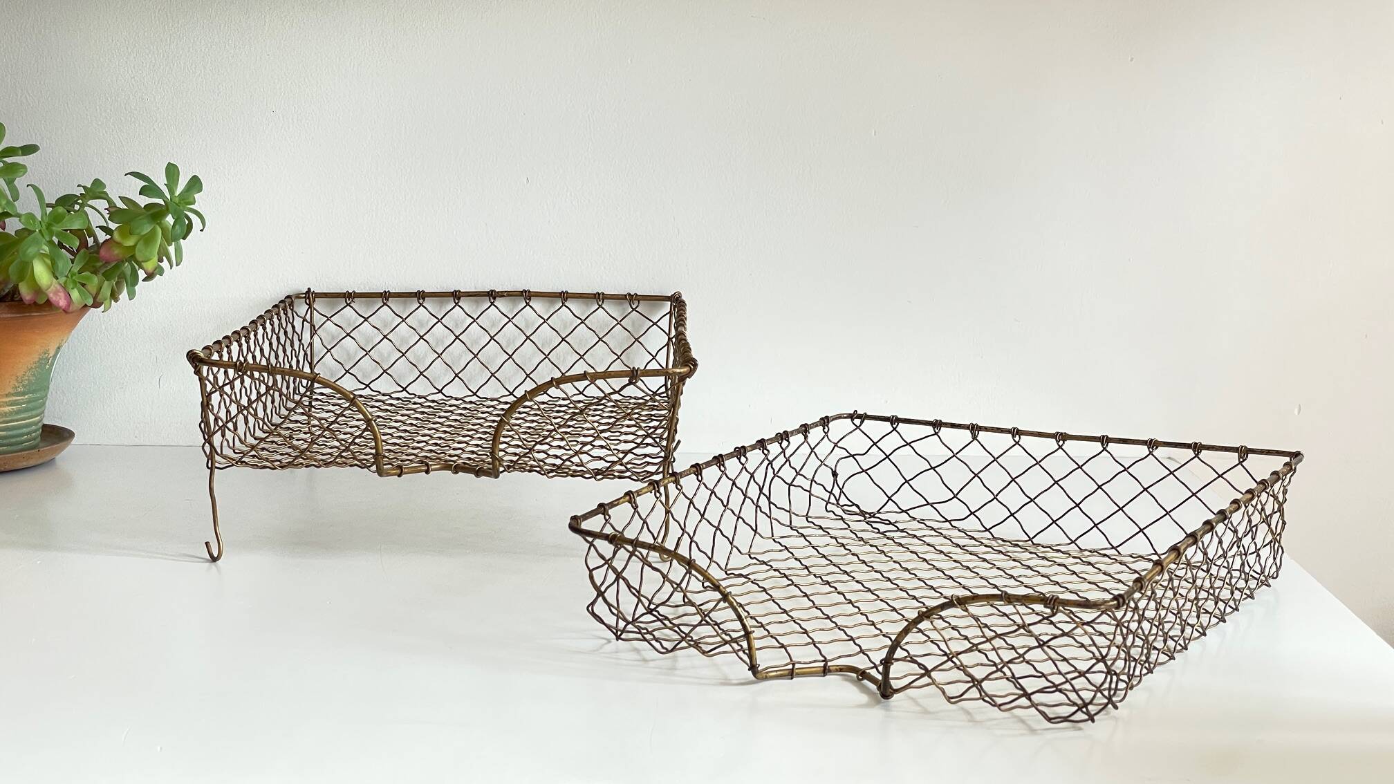 Stackable banks vintage brass wire