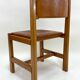 Set of 6 Maison Regain Chairs - Solid Elm and Fawn Leather - Circa 70