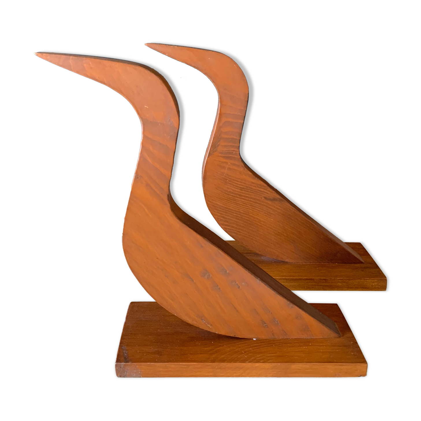 Vintage wood bird sculptures