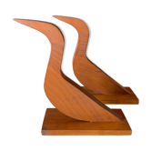 Vintage wood bird sculptures