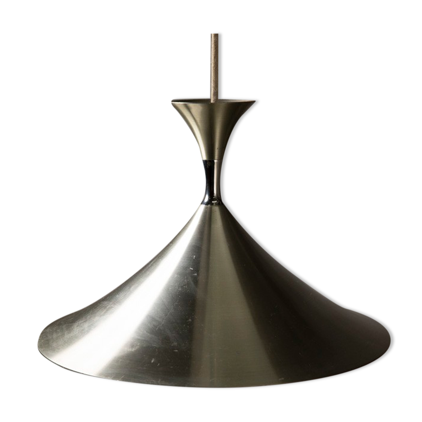 Scandinavian suspension lamp in brushed aluminum