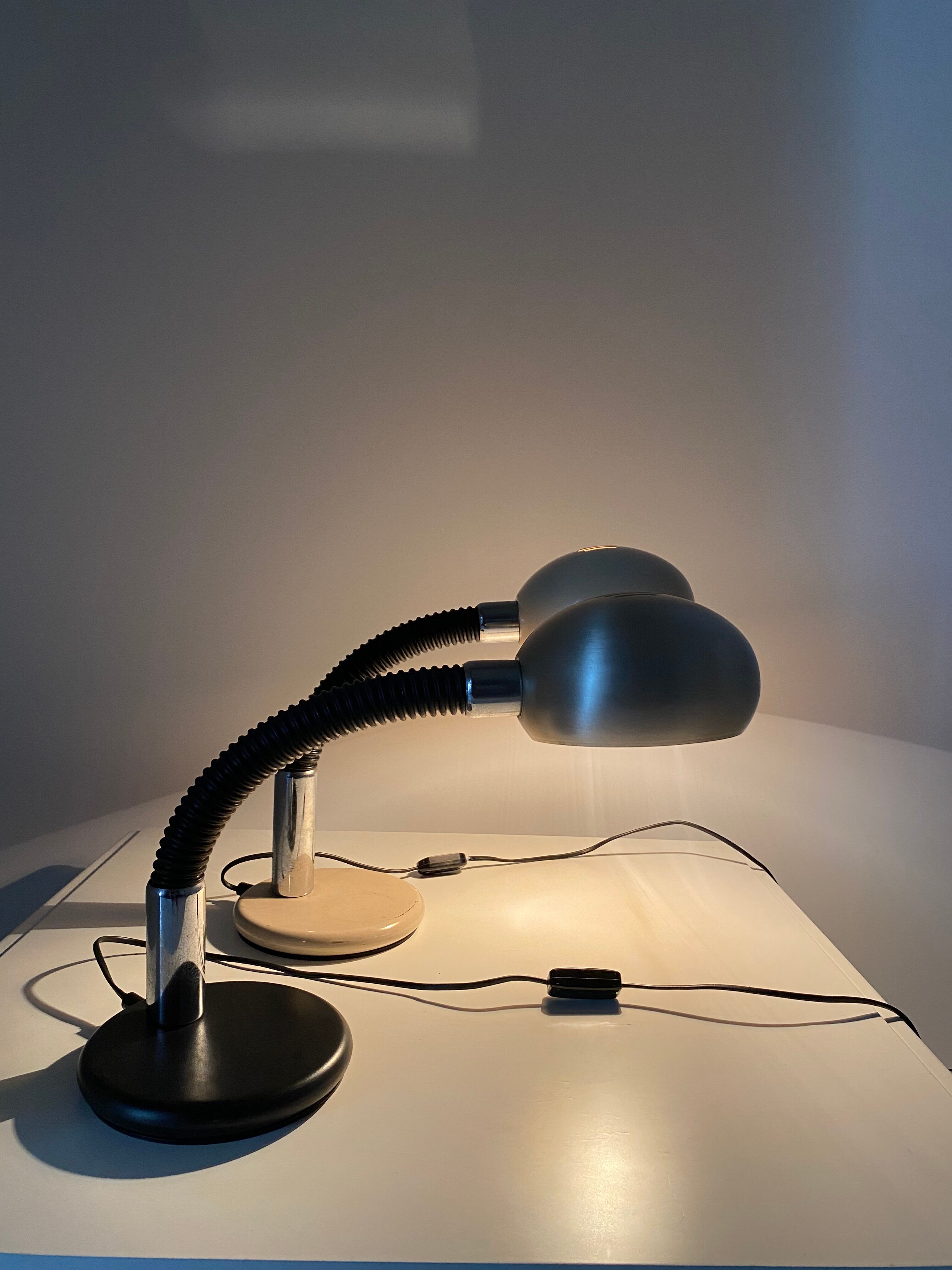 Lampes de table flexibles des années 1970, Gammalux Italie
