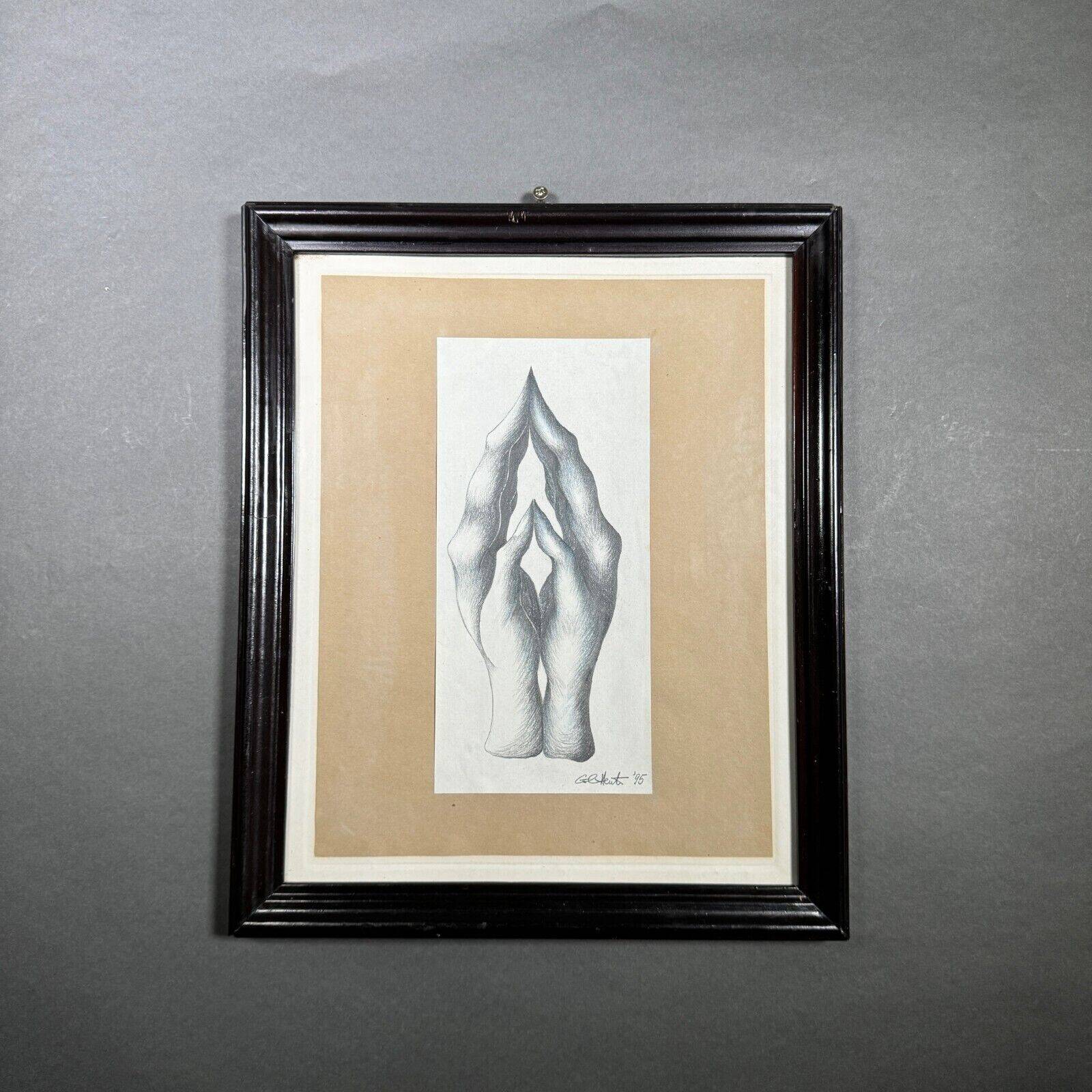 Drawing of hands by Calin Hentea 20th century