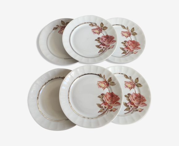 6 assiettes dessert vintage