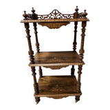 Napoleon III display stand in marquetry mahogany, 19th century.