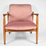 Original GFM-64 model, designer E.Homa, 1960s, upholstered, pink velvet