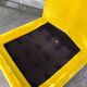 Vintage 80s yellow velvet armchair
