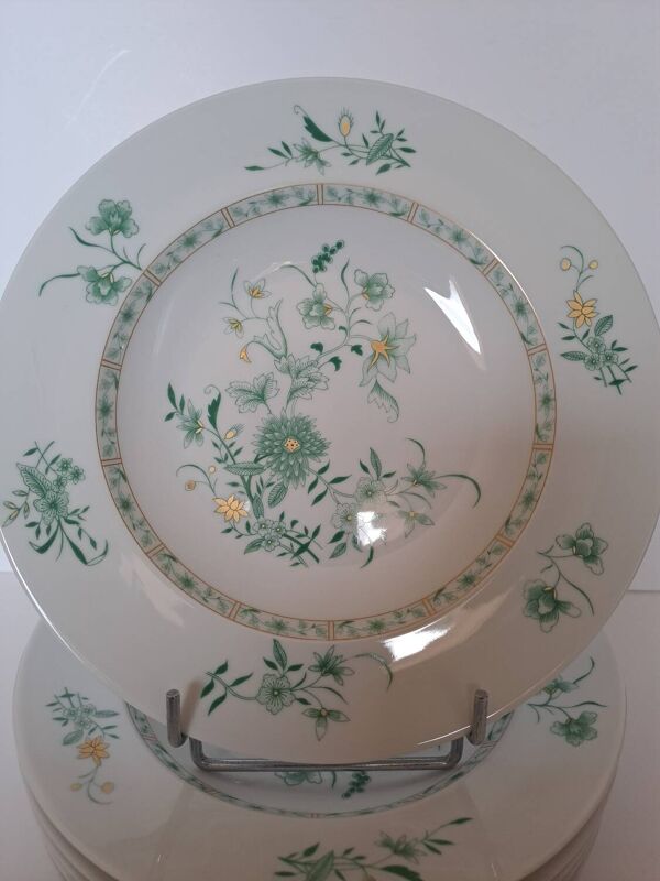6 assiettes creuses en porcelaine Bernardaud modèle Pékin
