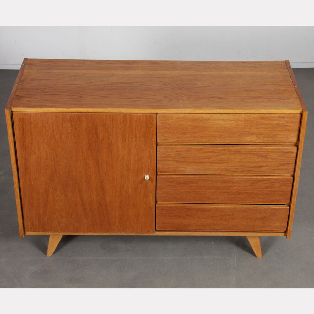 Vintage oak storage by Jiri Jiroutek, model U-458, 1960