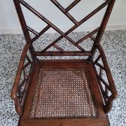 Asian canine armchair in wood in imitation of bamboo