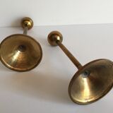 Pair of Scandinavian candlesticks in solid brass