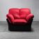Paire de fauteuils tissu leonessa cuir 70s vintage