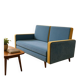 Vintage blue armchair/daybed/sofa bed with yellow accents.
