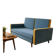 Vintage blue armchair/daybed/sofa bed with yellow accents.