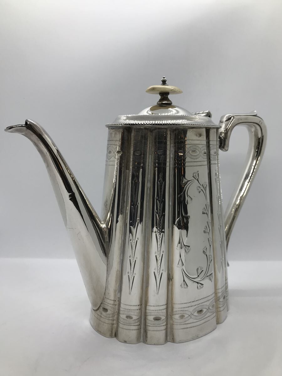 Silver metal teapot