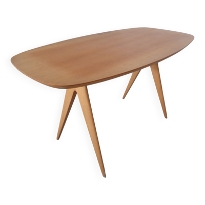 Italian Beech Side Table, 1960s
