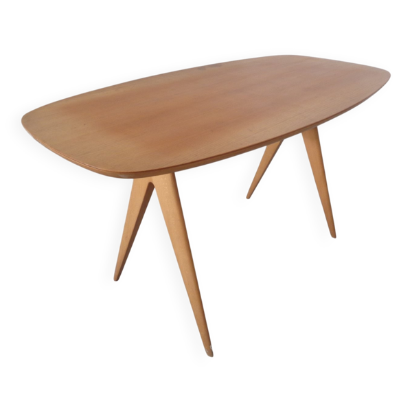 Italian Beech Side Table, 1960s