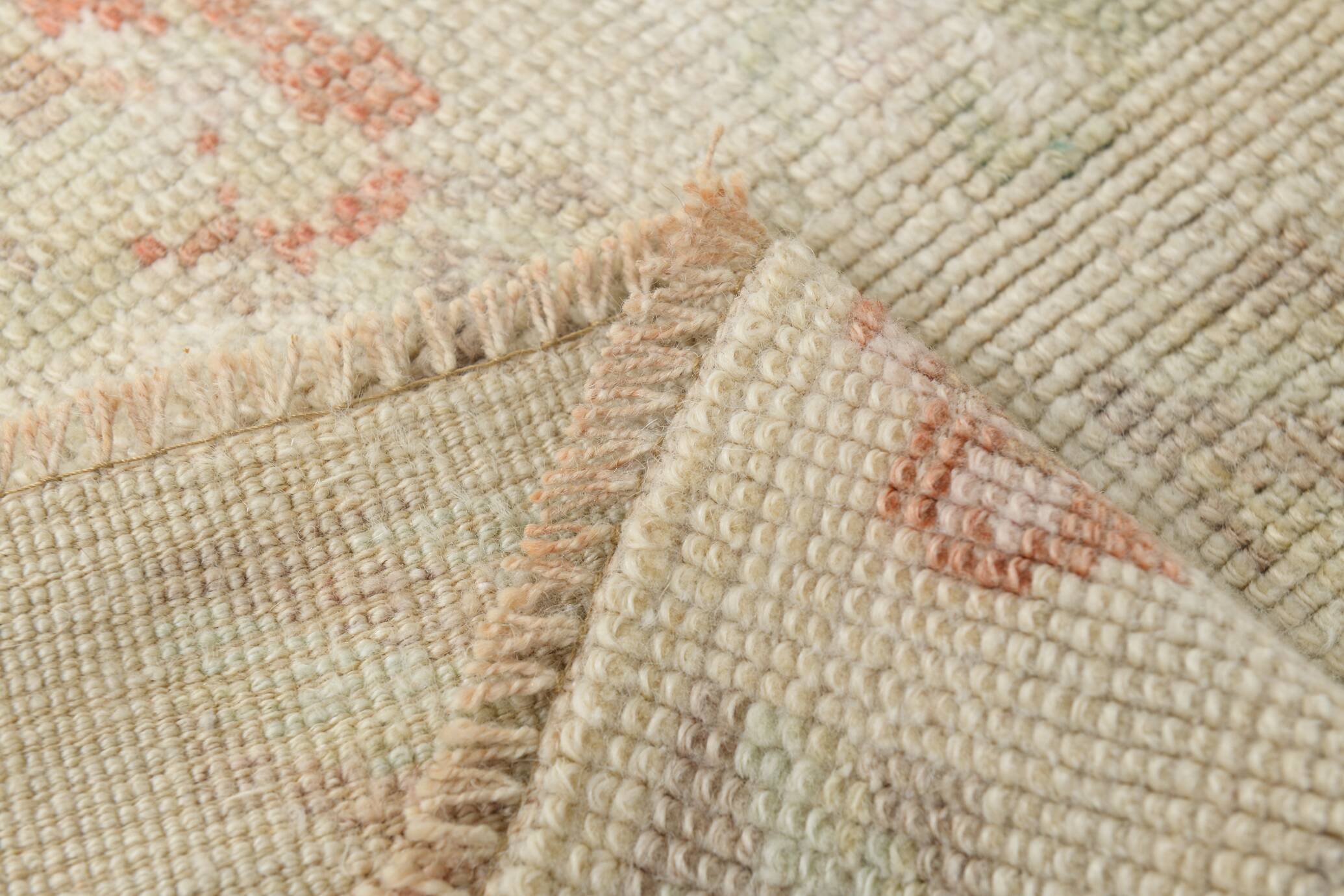 5x10 Floral Pattern Beige & Red Vintage Rug, 153x315Cm