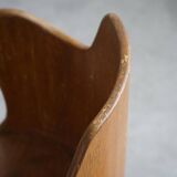 Modern Scandinavian style, Stump chair / "Kubstol" in pine, mid-20th century, 1950s.